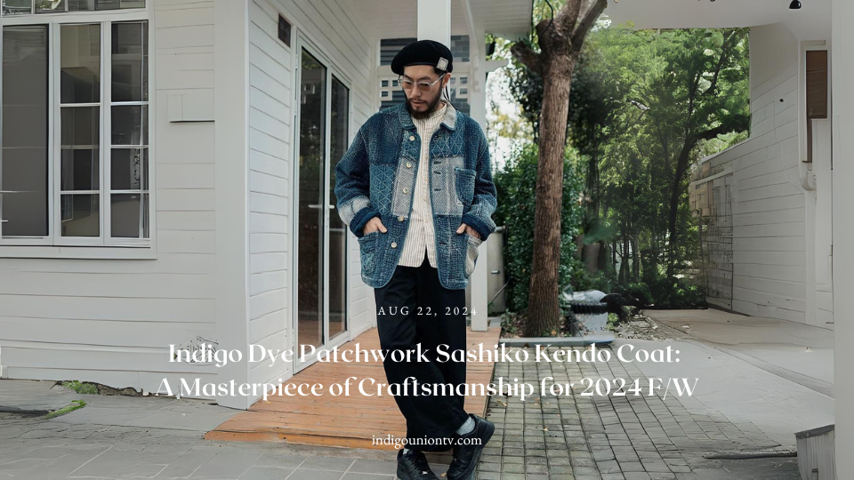 Indigo Dye Patchwork Sashiko Kendo Coat: A Masterpiece of Craftsmanship for 2024 F/W