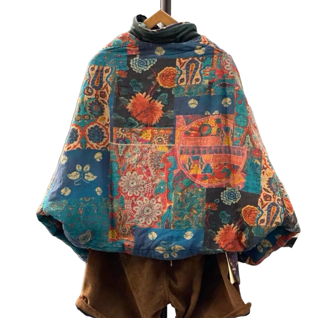 Folk Patchwork Padded Noragi Jacket