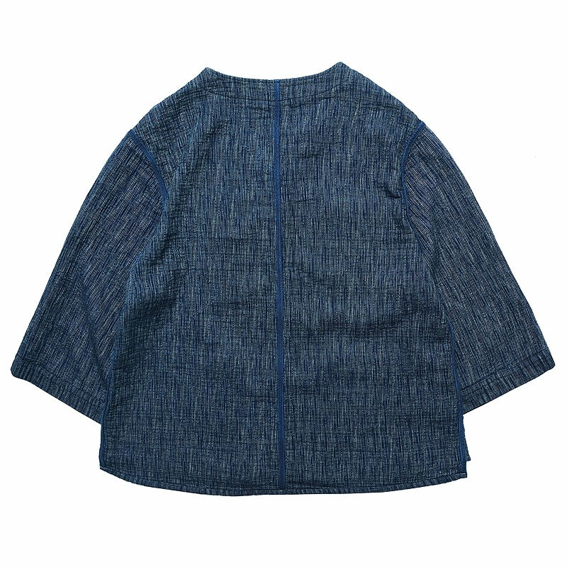 Indigo Dye Sashiko Reversible Baseball Shirt