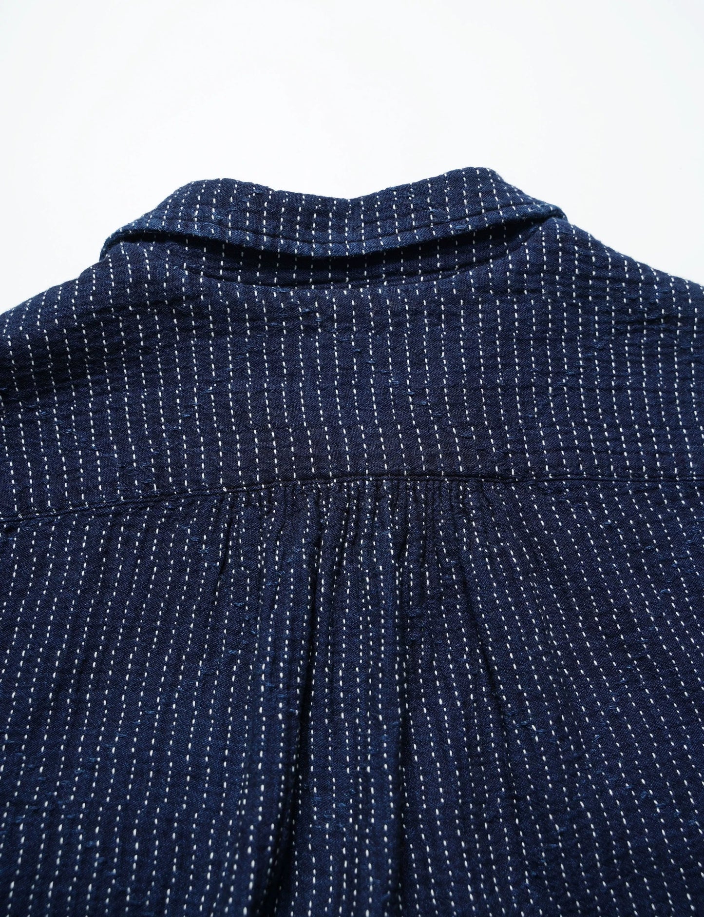 Indigo Dye Sashiko Americana Short-Sleeves Shirt