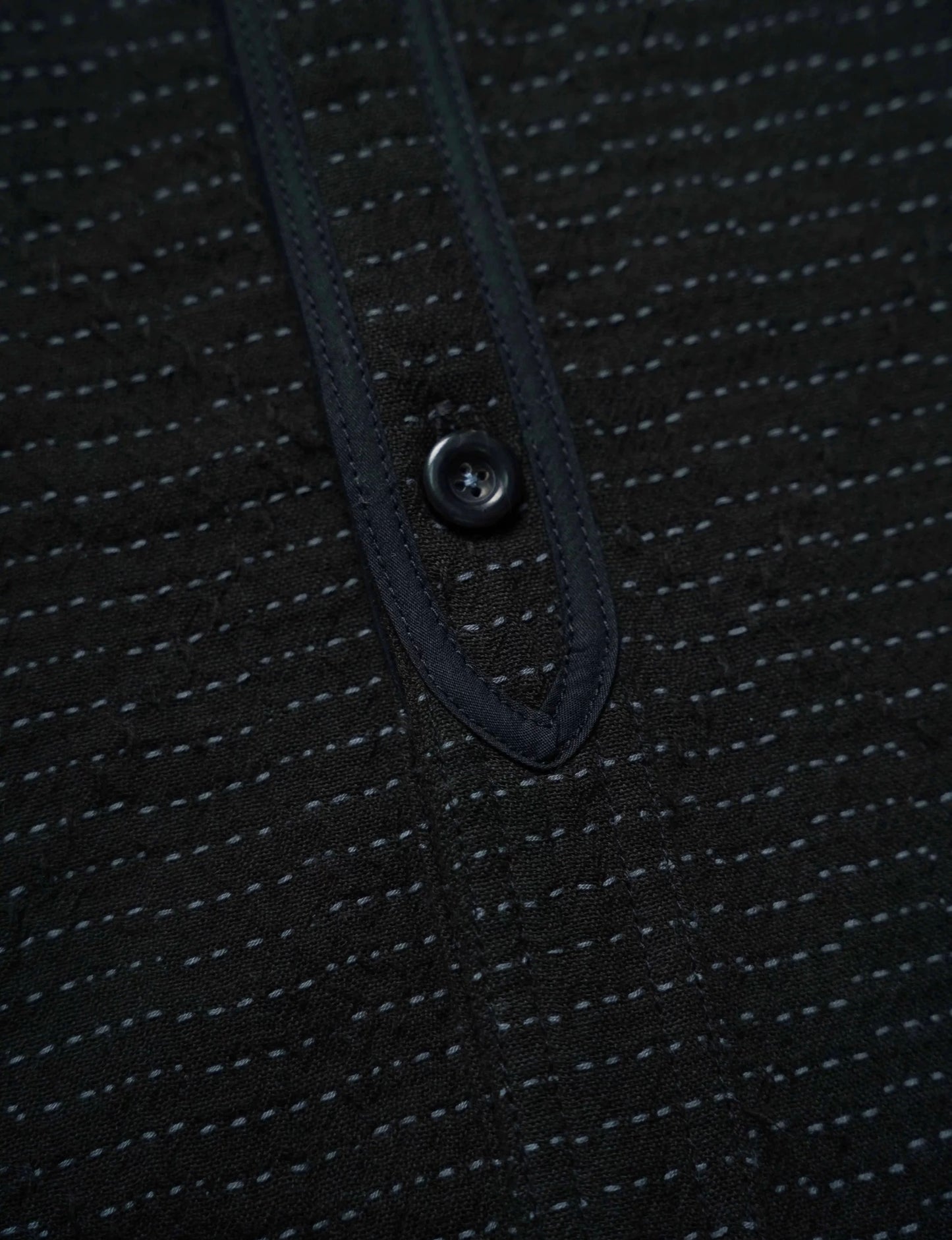 Black Sashiko Baseball Shirt