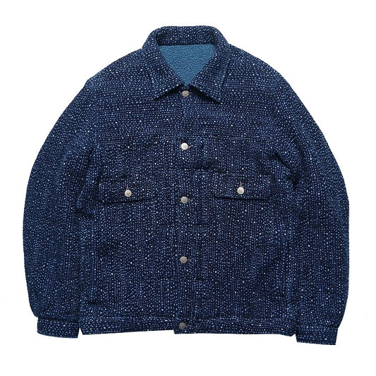 Dark Indigo Dye Sashiko Dots Starlight Jacket