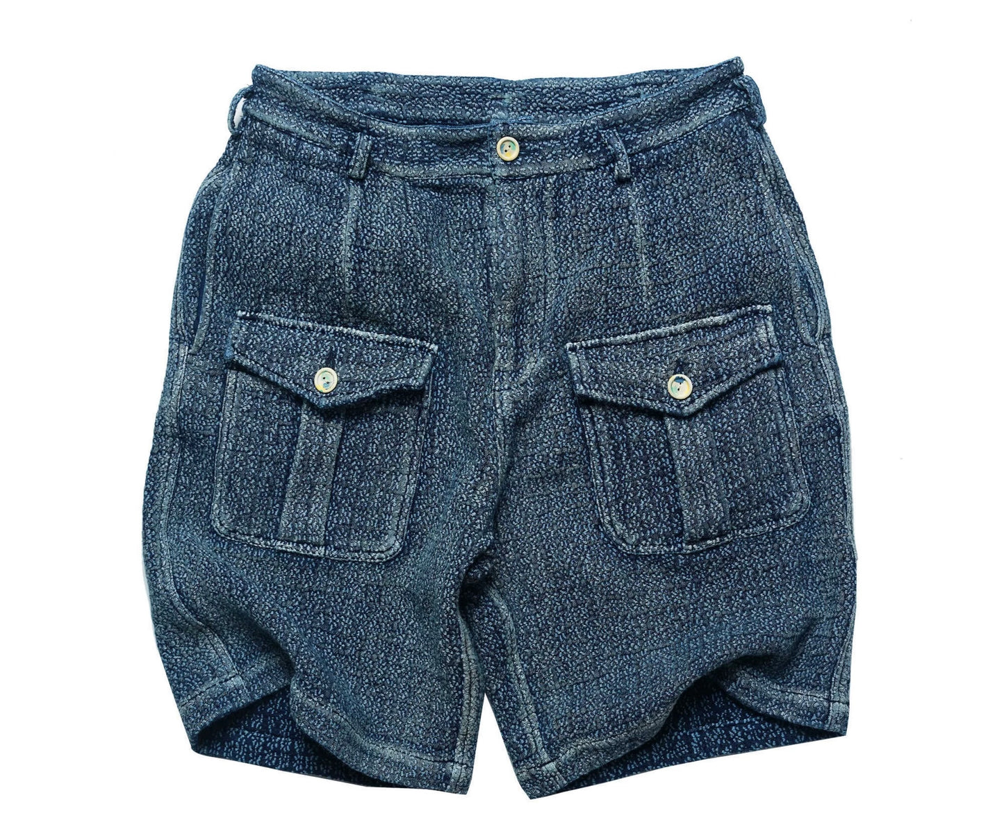 Indigo Dye Sashiko Sakura Worker Shorts