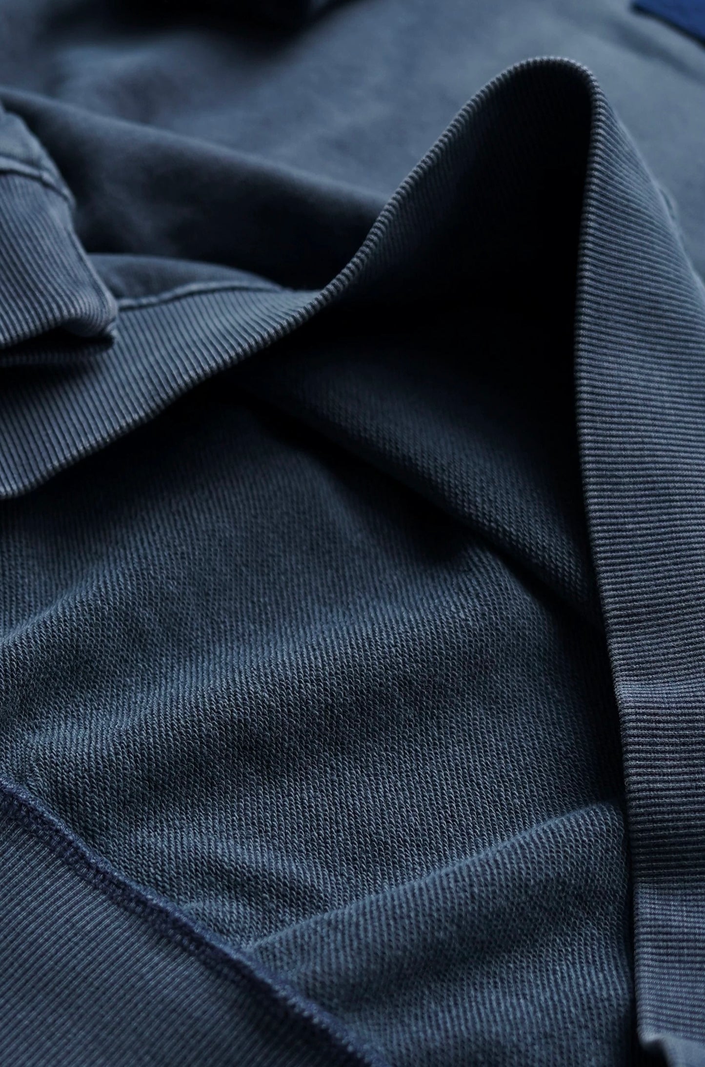 Indigo Dye Sashiko Patchwork Sweatshirt