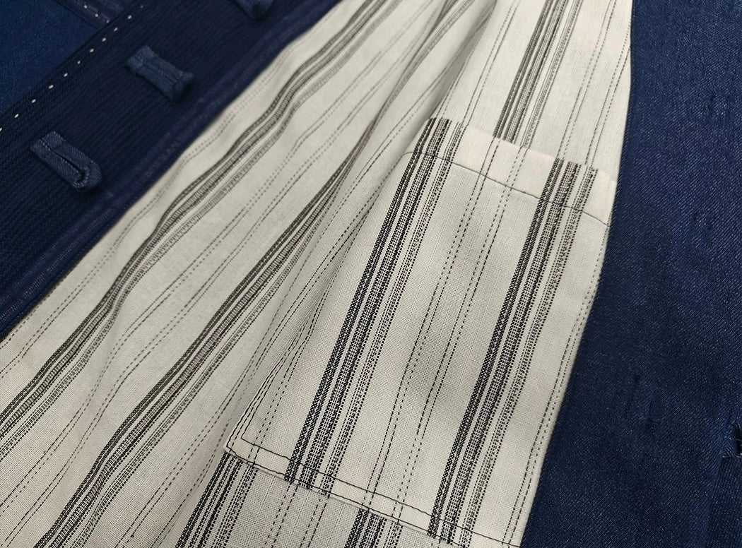 Indigo Dye Patchwork Tang Jacket