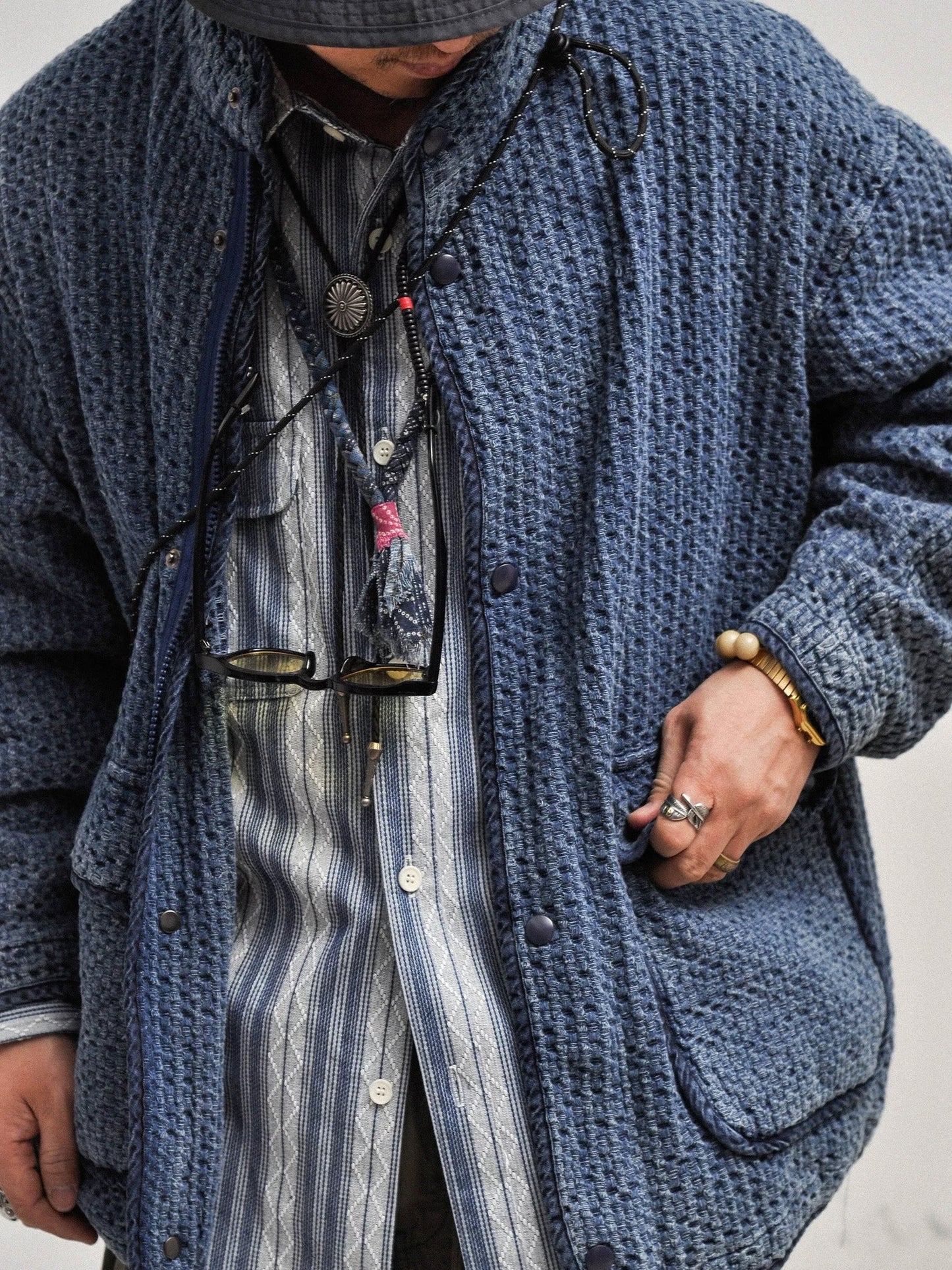 Washed Denim Collared Jacket