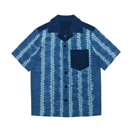 Indigo Tie Dye Aloha Shirt