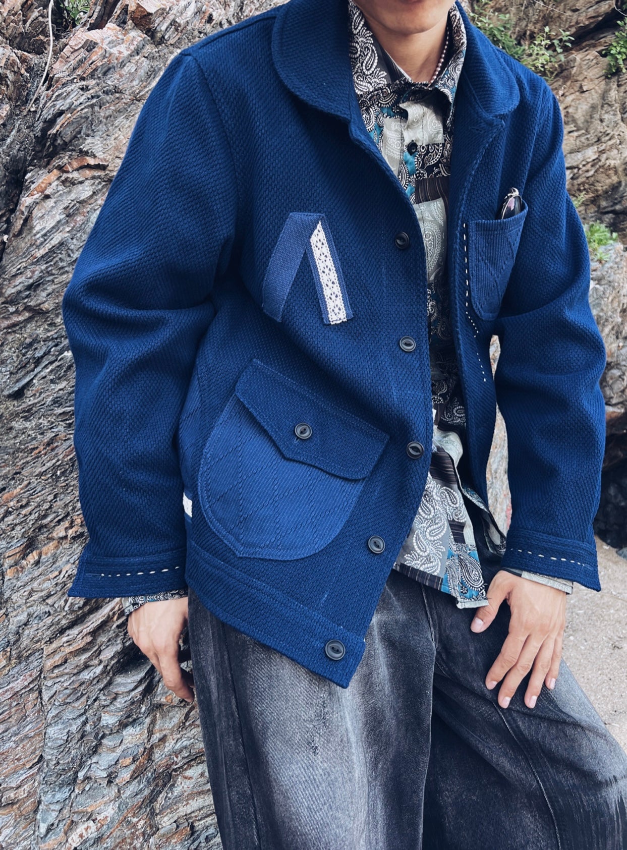 Indigo Dye Kendo Sashiko Jacket
