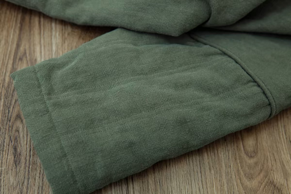 Military Green Oversize Padded Haori Jacket