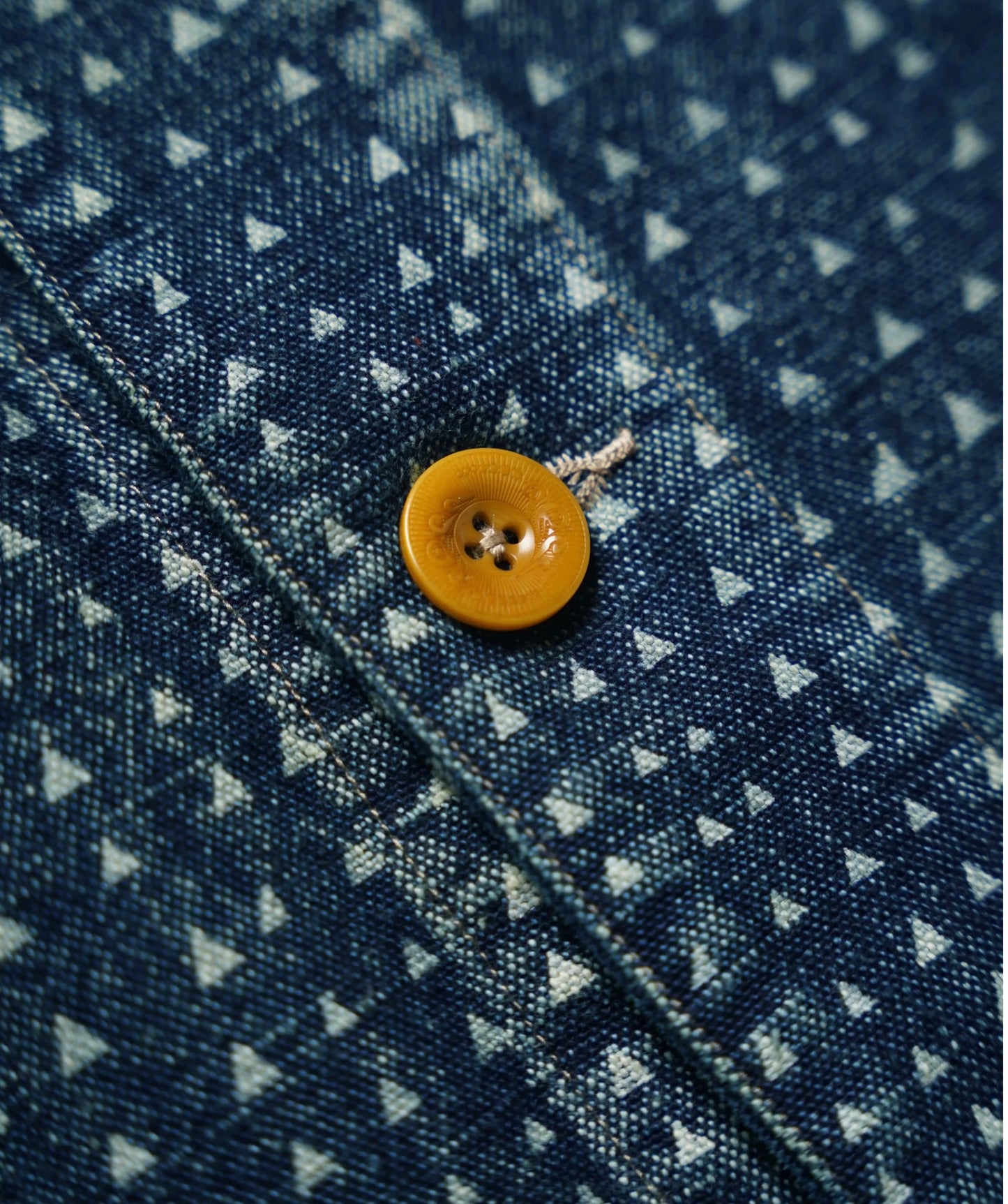 Indigo Discharge Dye 4 Pockets French Worker Jacket