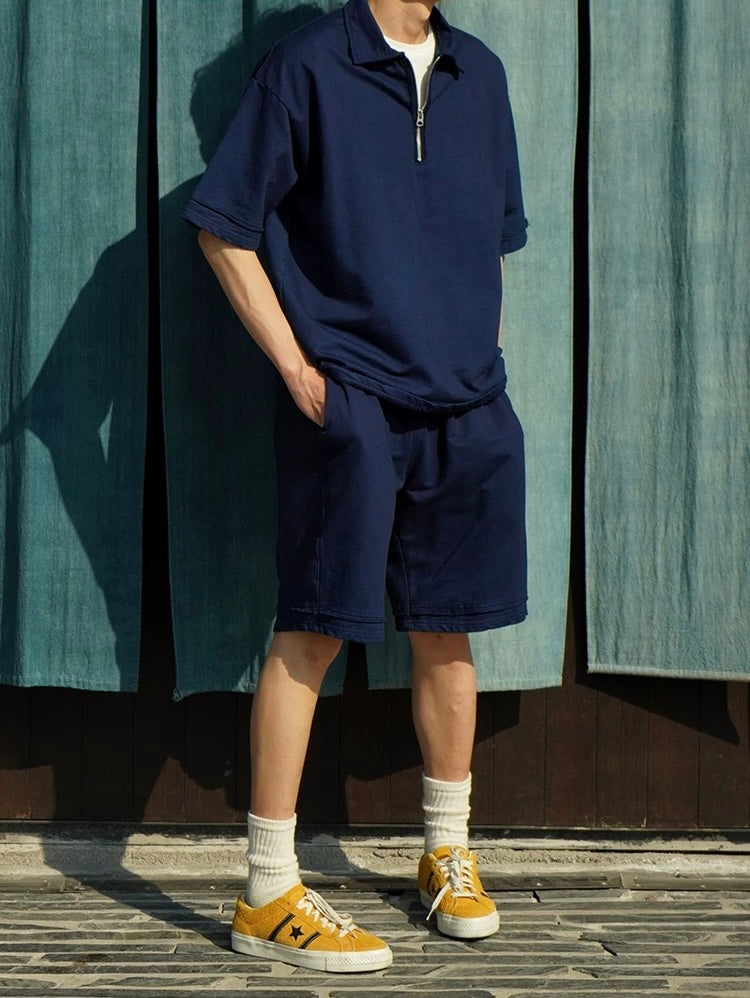 Indigo Dye Steady Drawstring Shorts