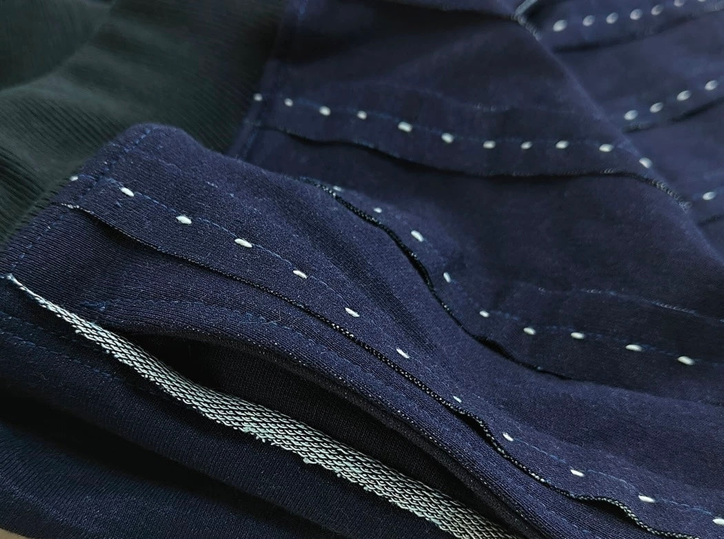 Sashiko Elastic Waist Shorts