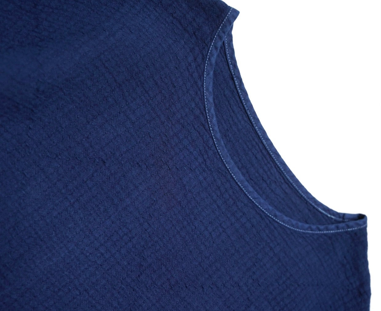 Dark Indigo Dye Sashiko Oversized T-Shirt