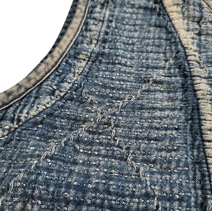 Indigo Dye Sashiko Vest