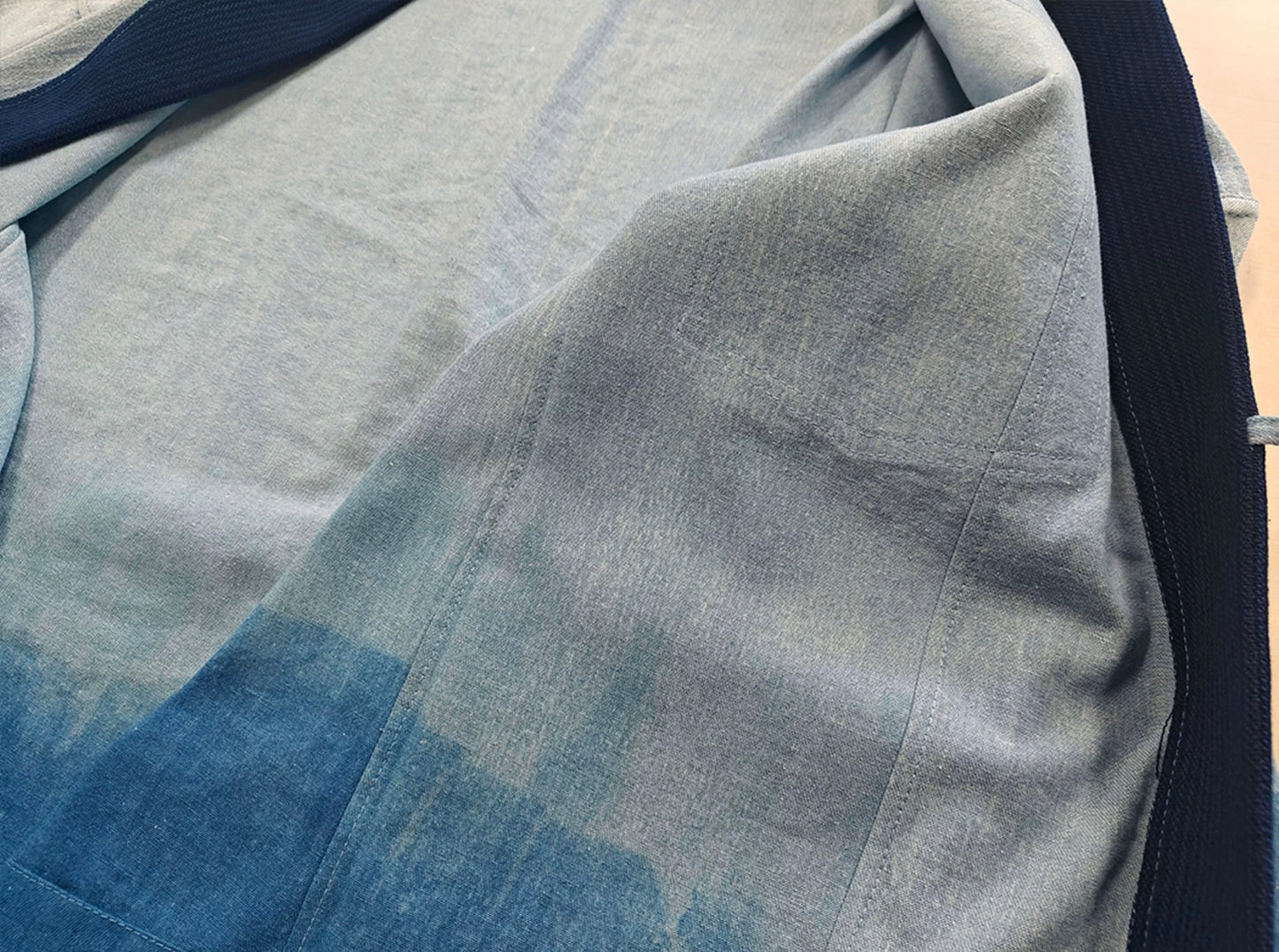 Indigo Dye Faded Haori Jacket