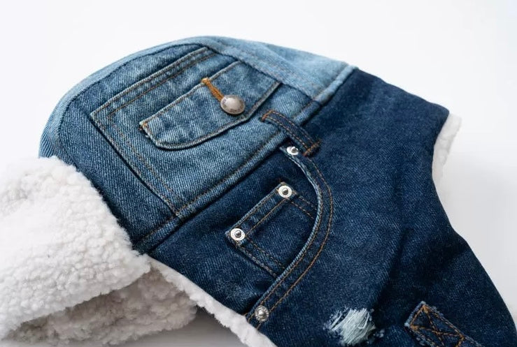 Denim Patchwork Trapper Cap