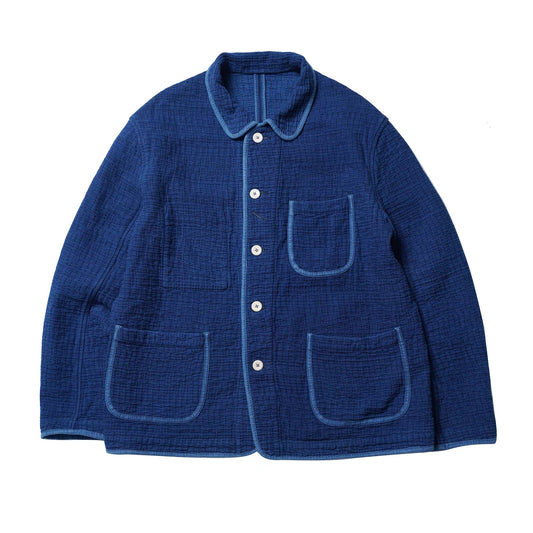 Indigo Dye Heavyweight Retro French Coat (Light Ver.)
