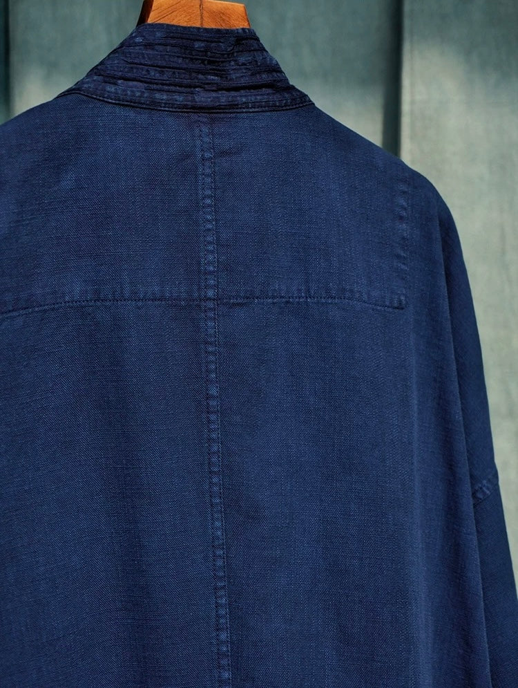 Indigo Dye Folk Kimono Jacket