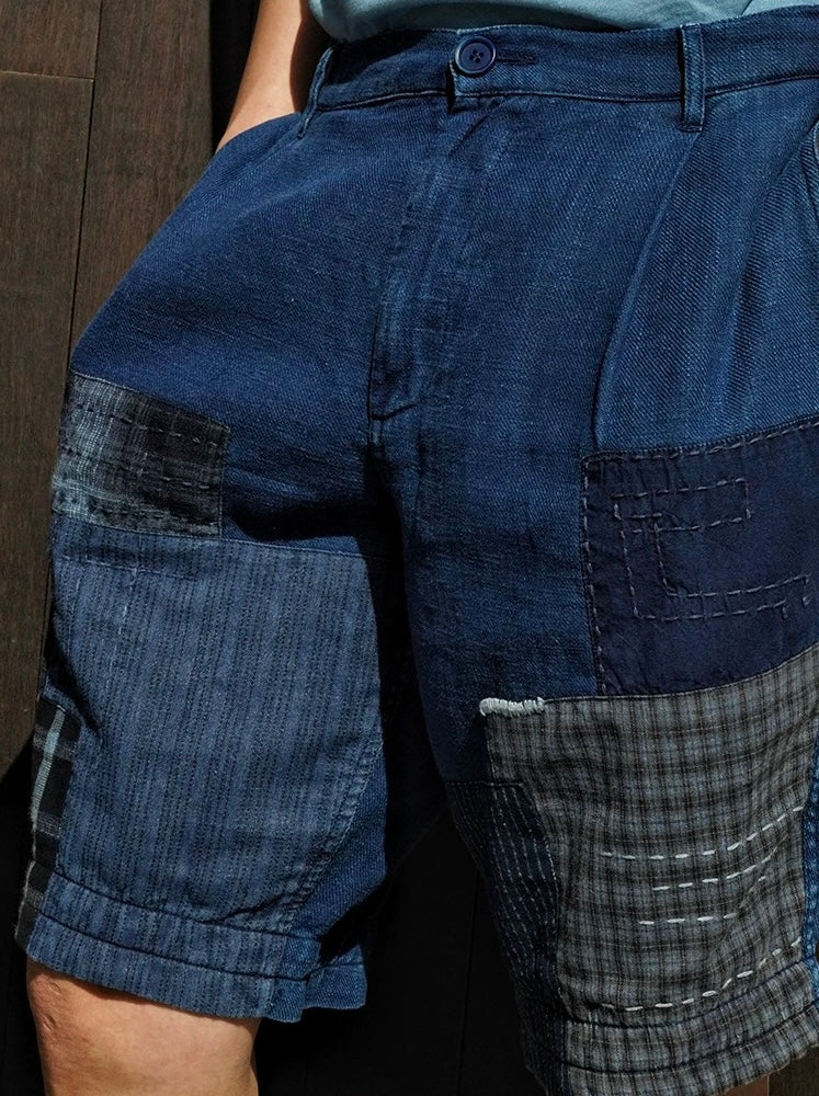 Organic Dye Patchwork Worker Shorts