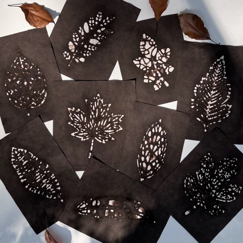 Organic Dye Leaves Fabric Scraps Bundles