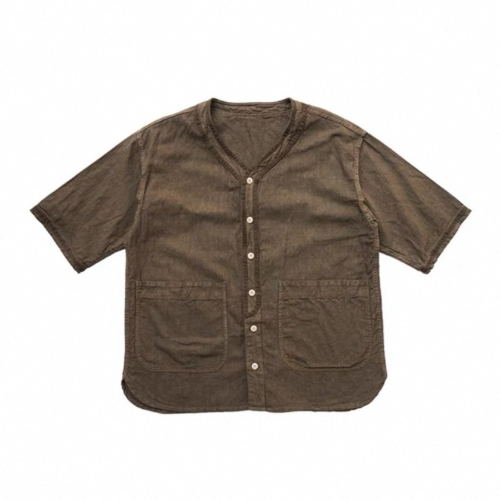 Organic Dye Short Sleeves Baseball Shirt