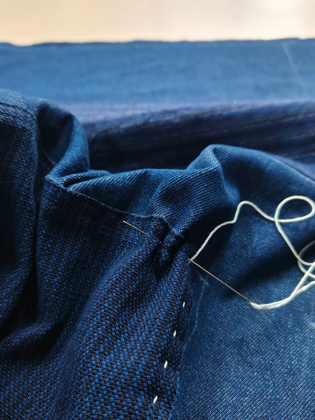 Indigo Dye Patchwork Tang Jacket