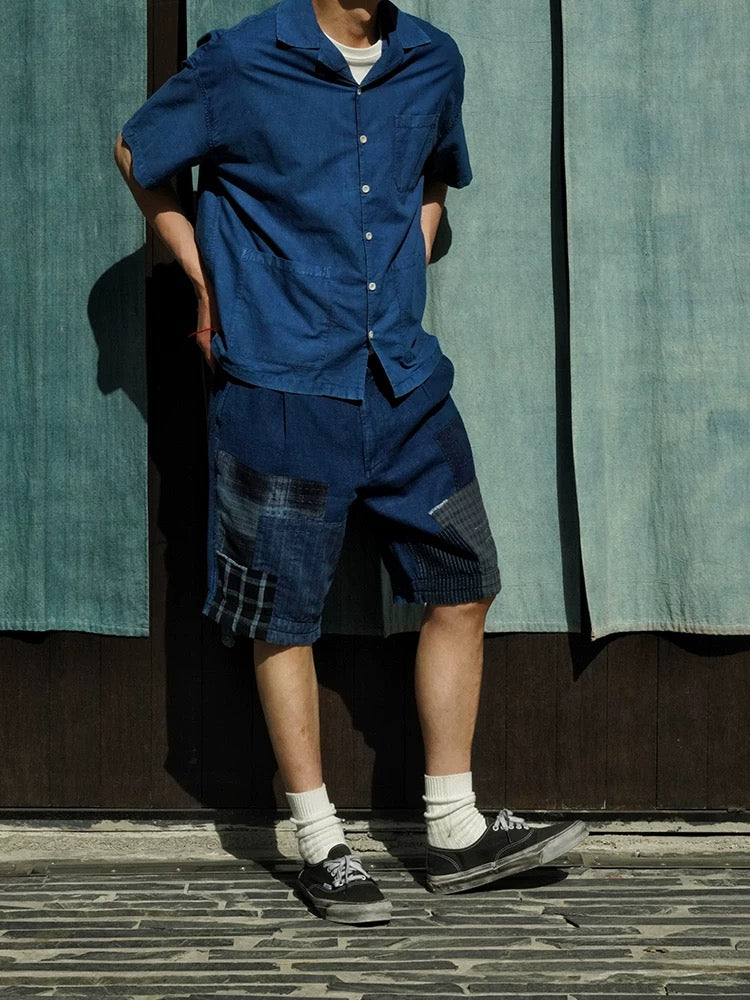 Organic Dye Patchwork Worker Shorts