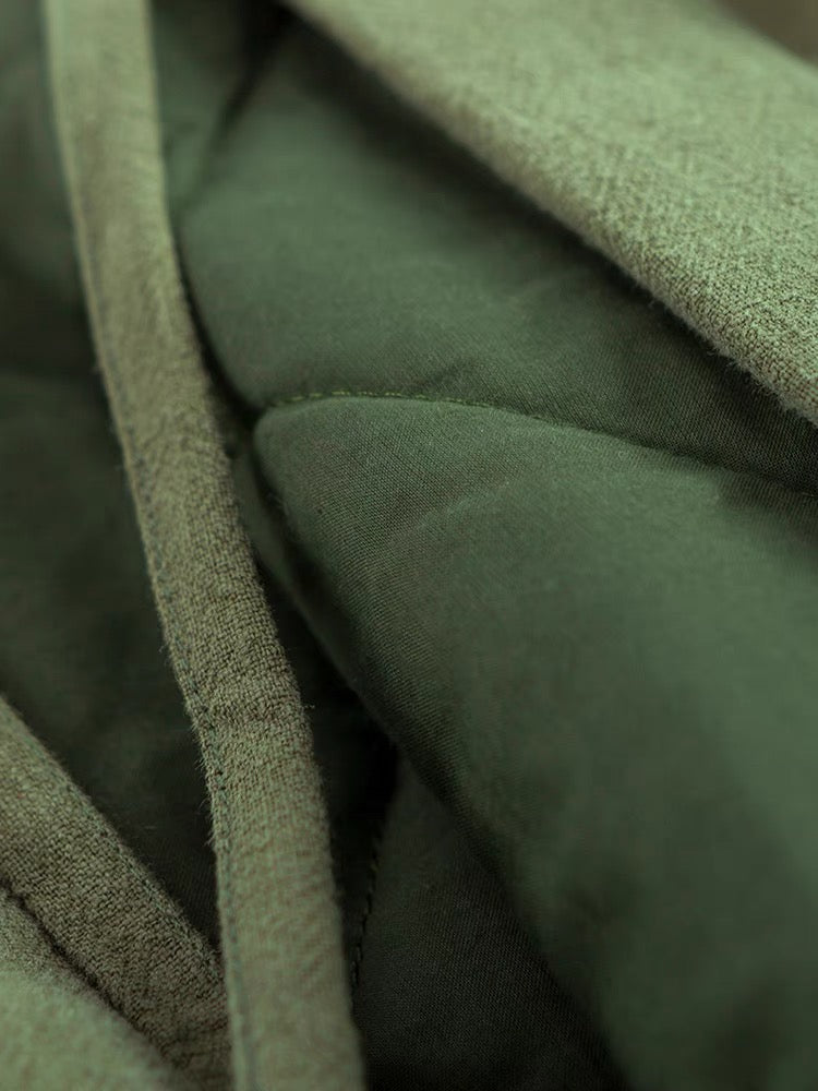 Military Green Oversize Padded Haori Jacket