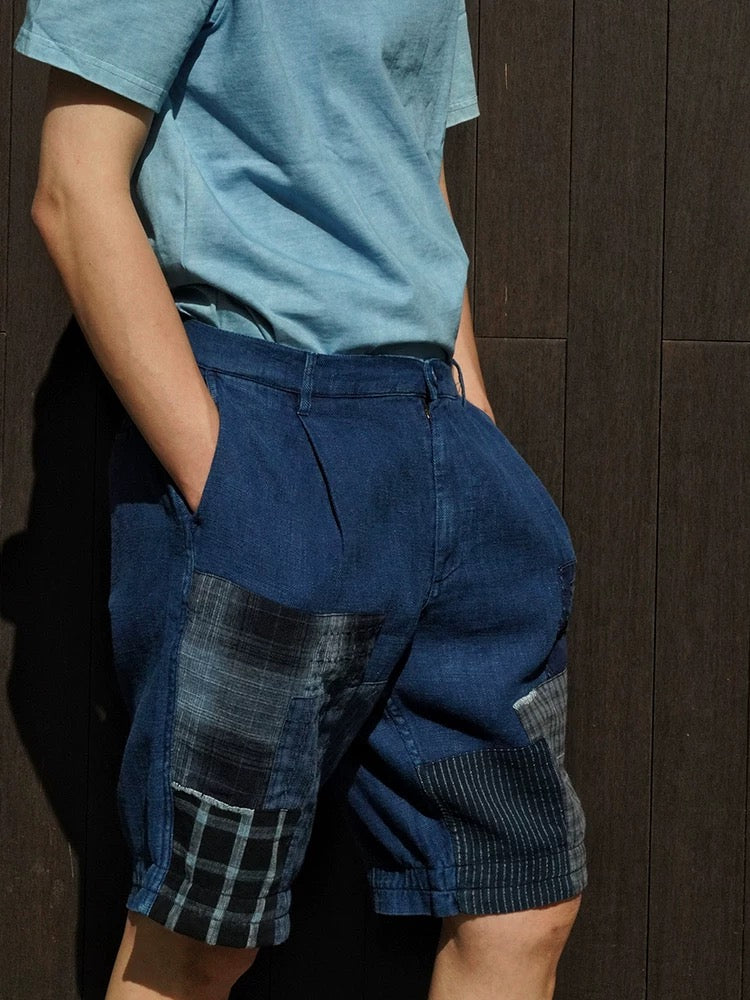 Organic Dye Patchwork Worker Shorts