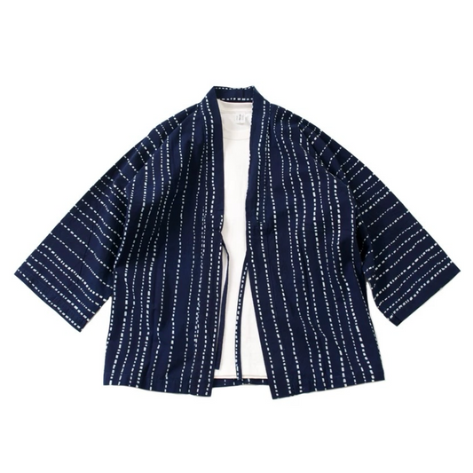 Striped 3/4 Sleeve Kimono Jacket