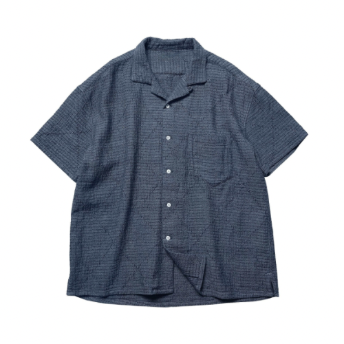 Indigo Dye Sashiko Aloha Shirt