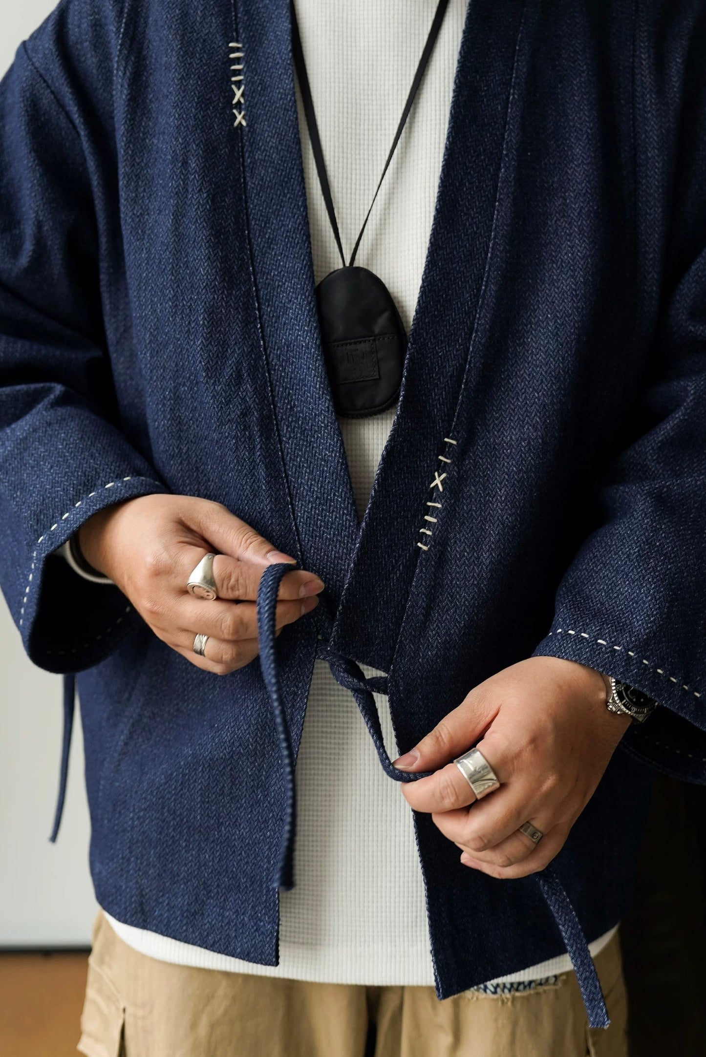 Denim Sashiko Tri Noragi Jacket