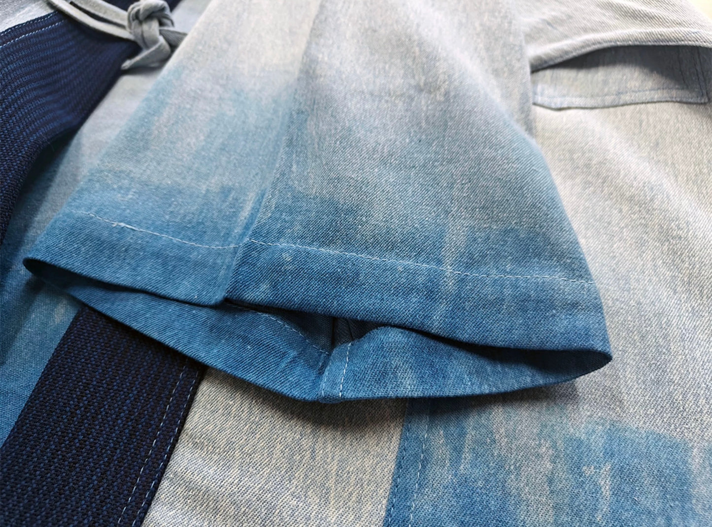 Indigo Dye Faded Haori Jacket