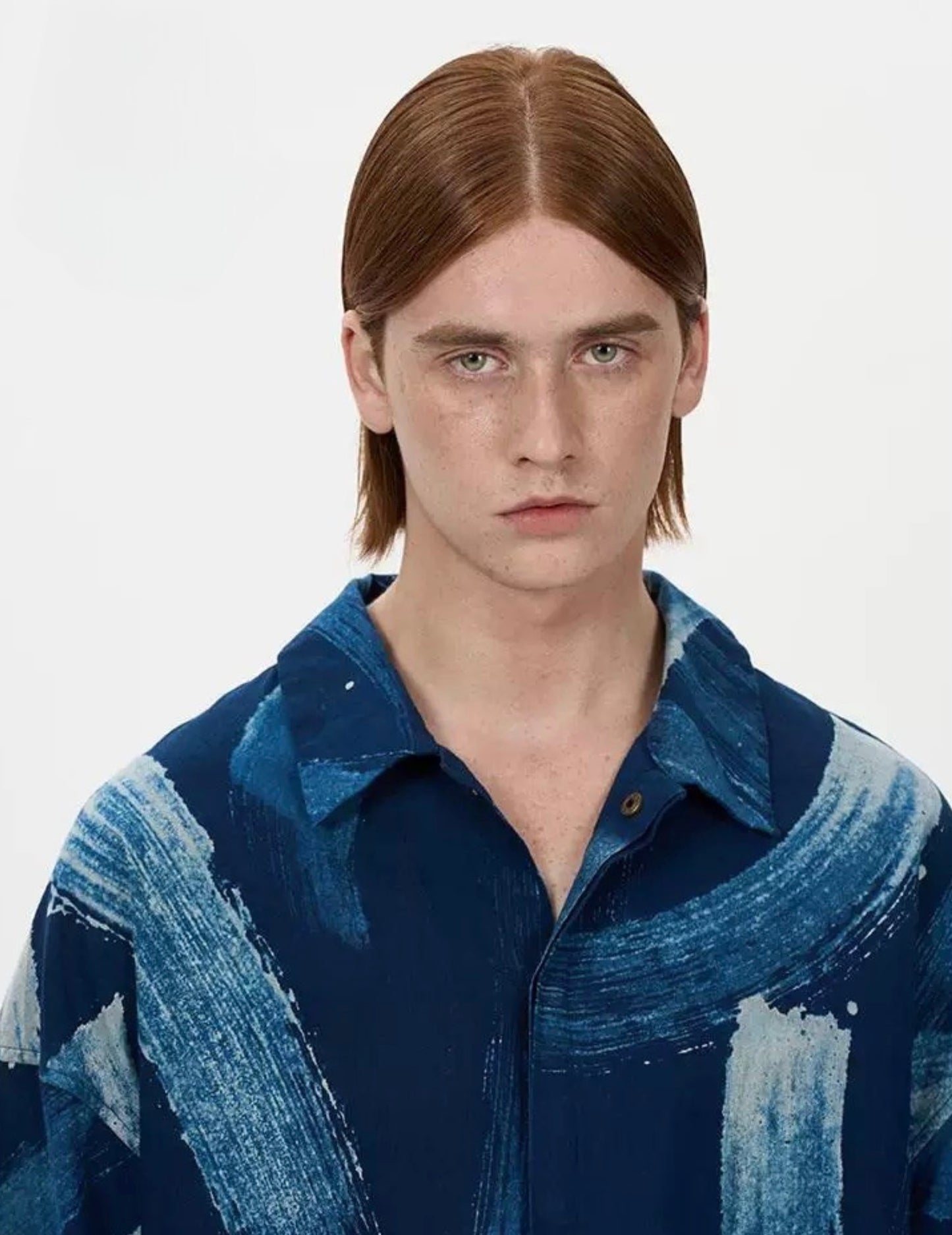 Indigo Dye Abstract Printed Jacket