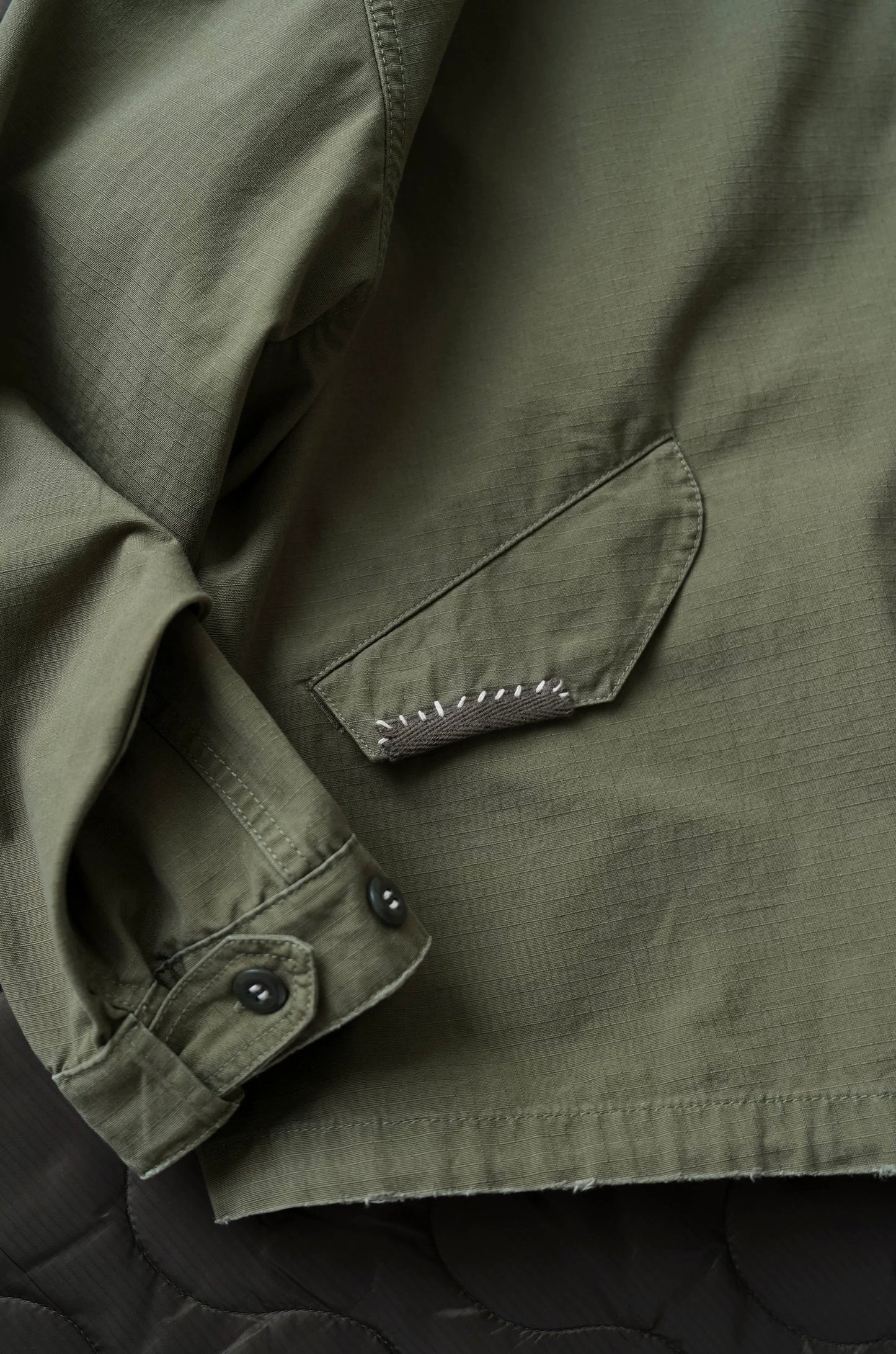 Military Green Sashiko Patchwork M51 Flight Jacket