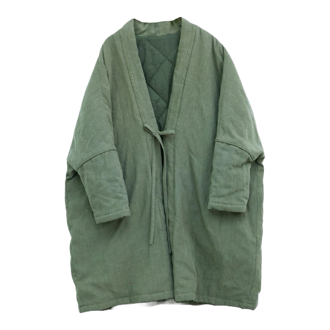 Military Green Oversize Padded Haori Jacket