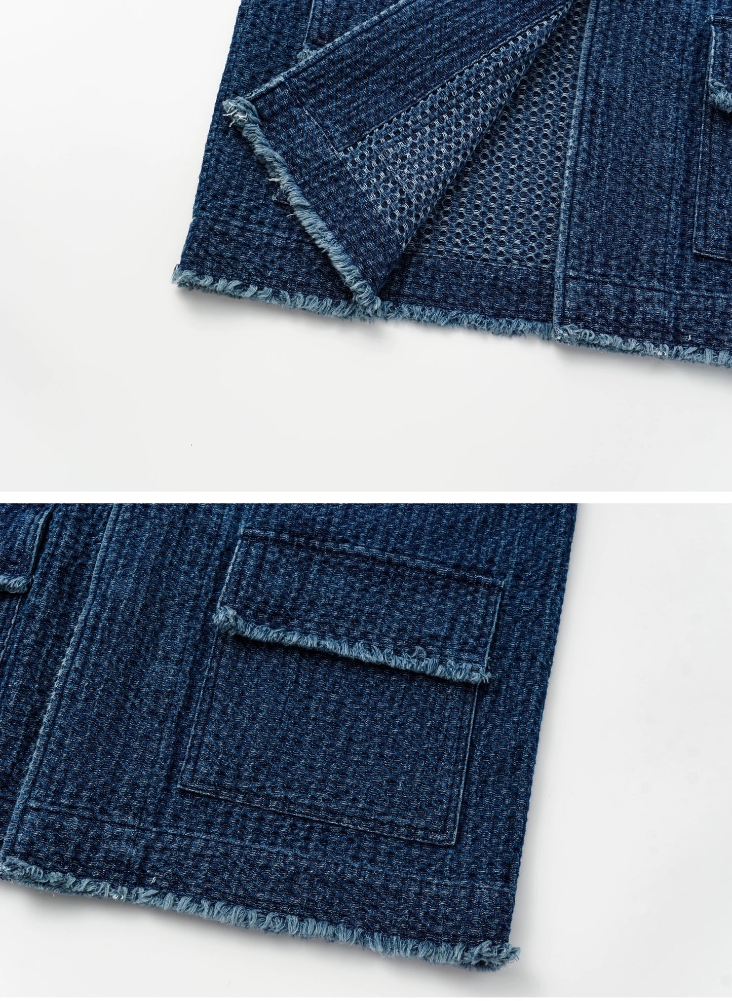 Indigo Dye Sashiko Worker Jacket