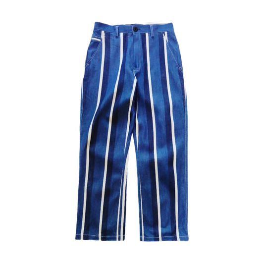 Denim Patchwork Striped Pants