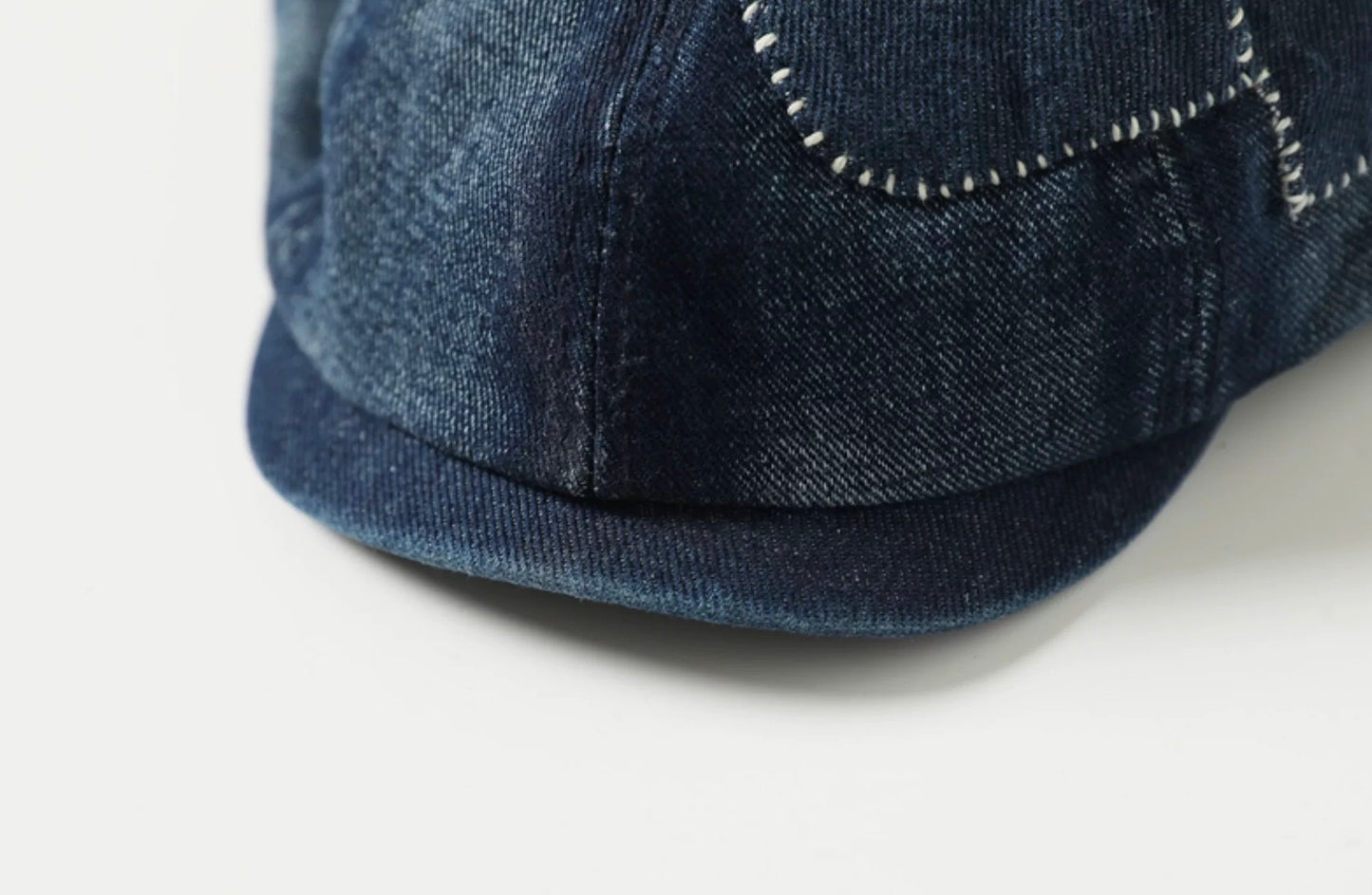 Denim Patchwork Newsboy Cap