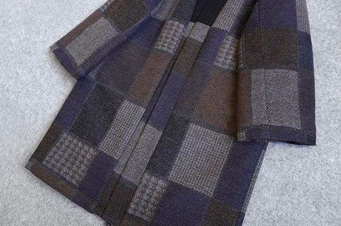 Patchwork Herringbone Noragi Coat