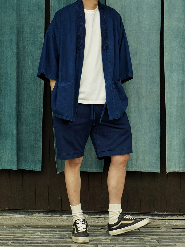 Indigo Dye Steady Drawstring Shorts