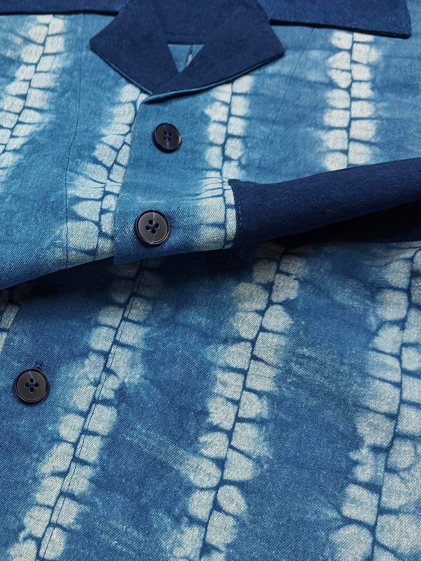 Indigo Tie Dye Aloha Shirt