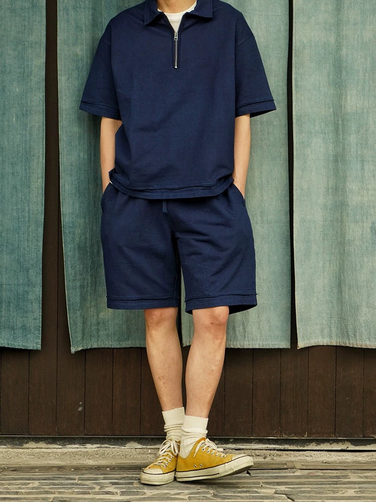 Indigo Dye Steady Drawstring Shorts