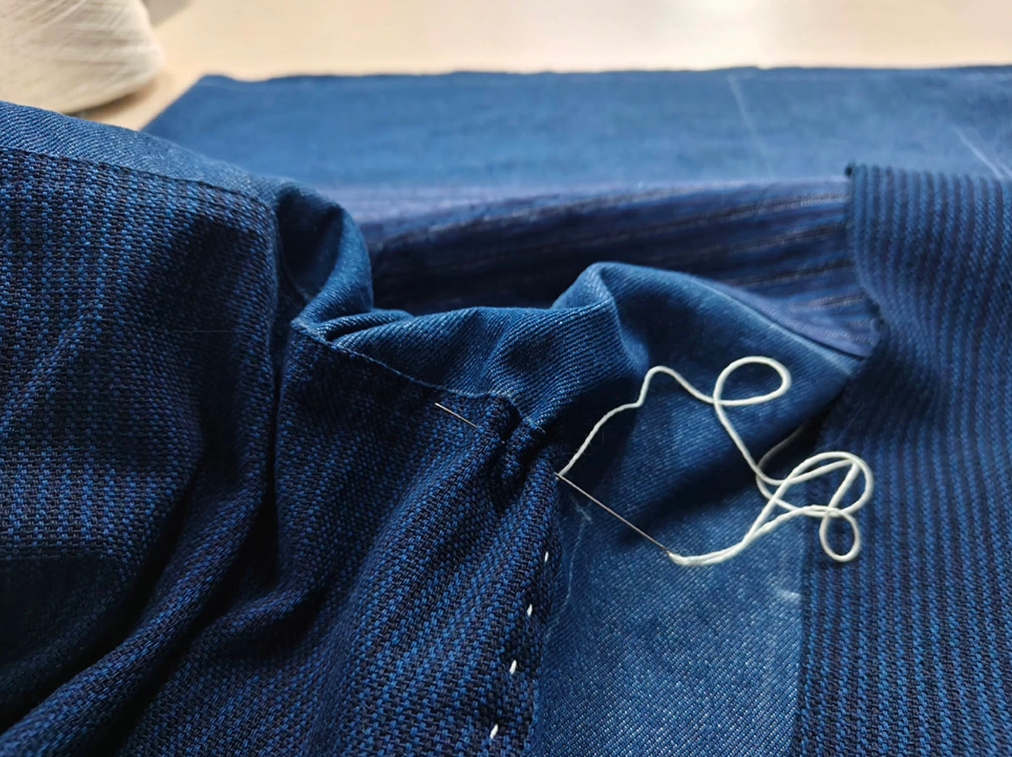 Indigo Dye Patchwork Tang Jacket