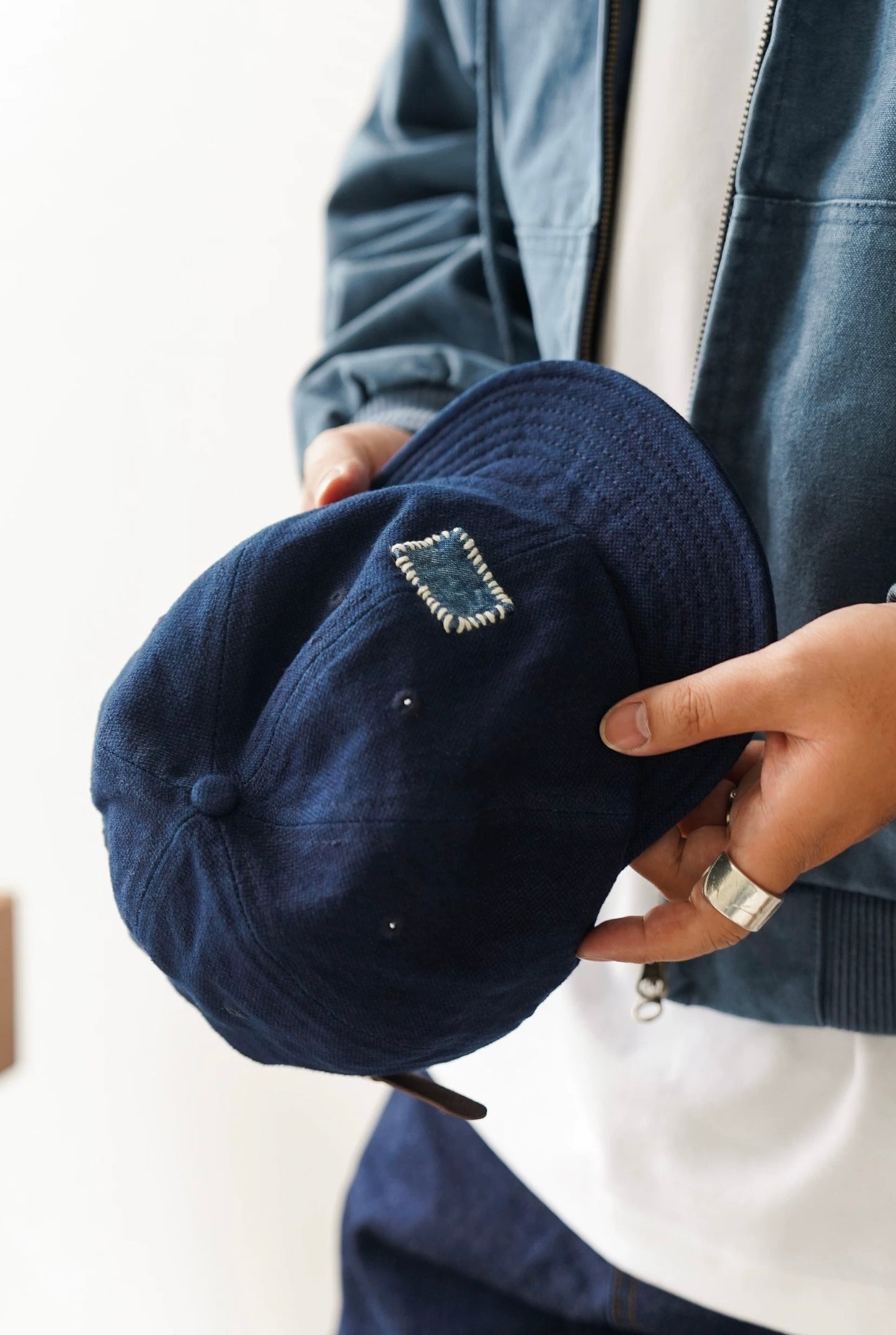 Indigo Dye Sashiko Cap