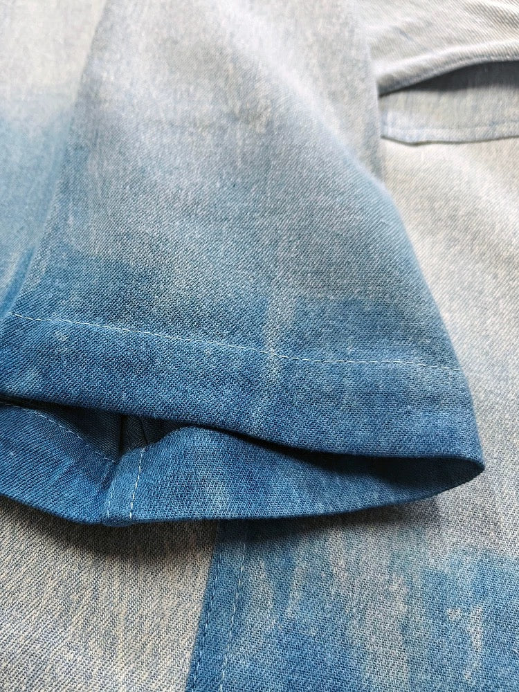 Indigo Dye Faded Haori Jacket