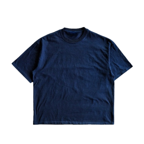 Indigo Dye Basic Crew T-Shirts - 3 Colors
