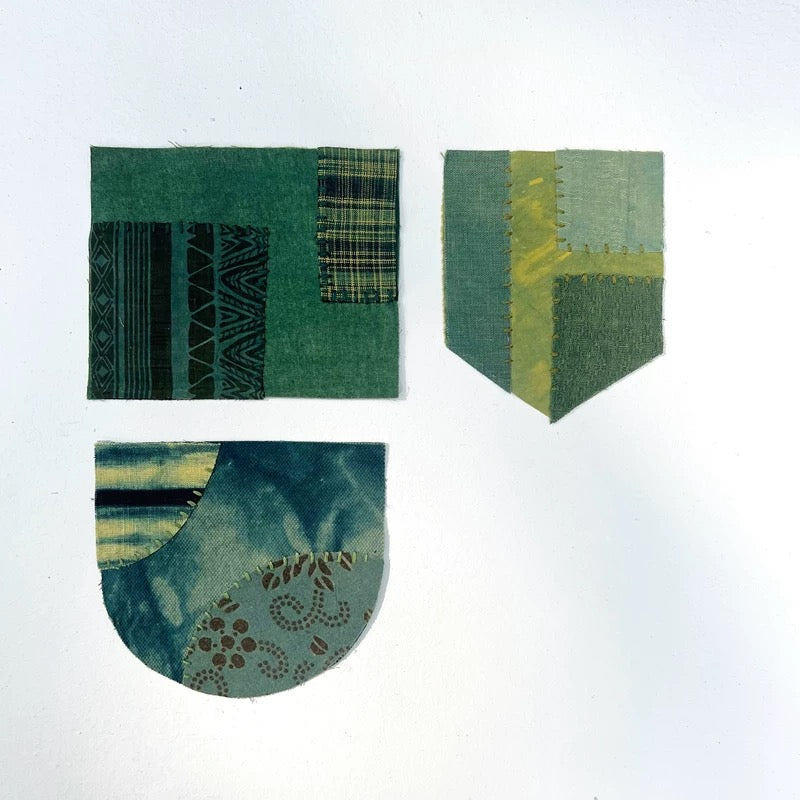 Organic Dye Patchwork Fabric Scraps Bundles