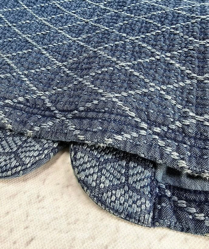 Indigo Dye Sashiko Two Tone Blazer Jacket