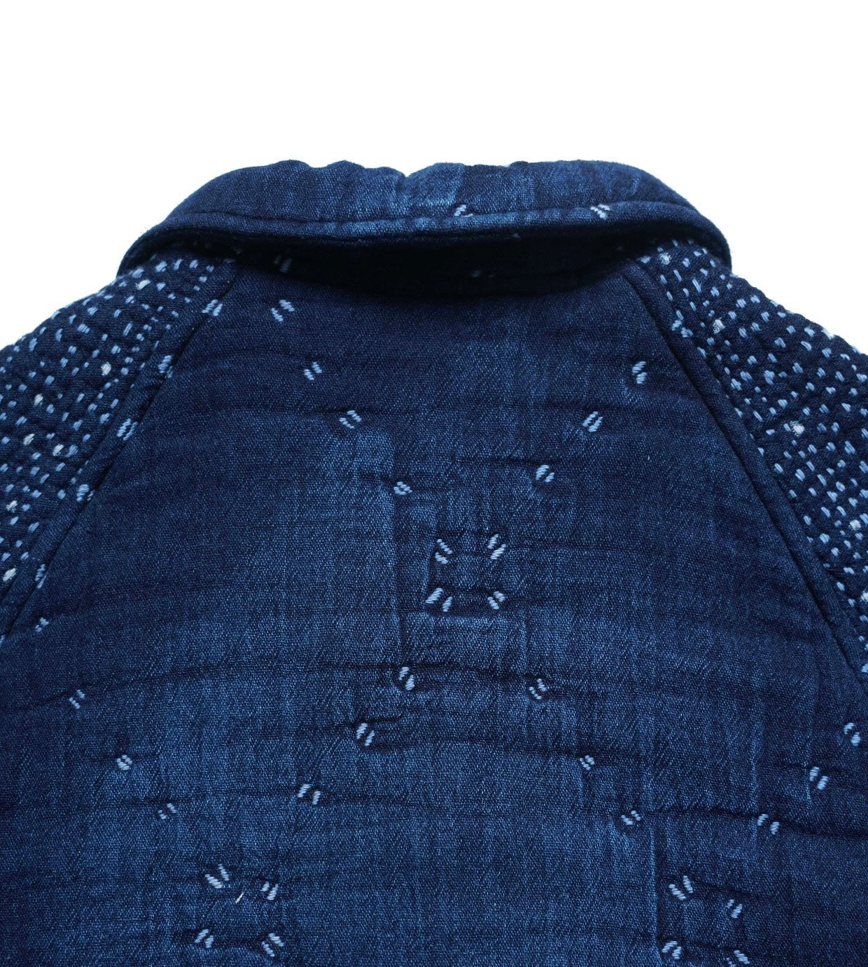 Indigo Dye Sashiko Baseball Varsity Jacket